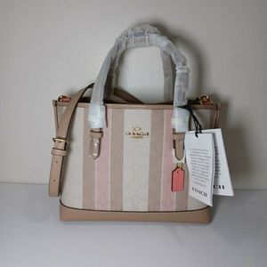 Coach C8416 Mollie Tote 25 In Signature Jacquard With Stripes Taffy Multi